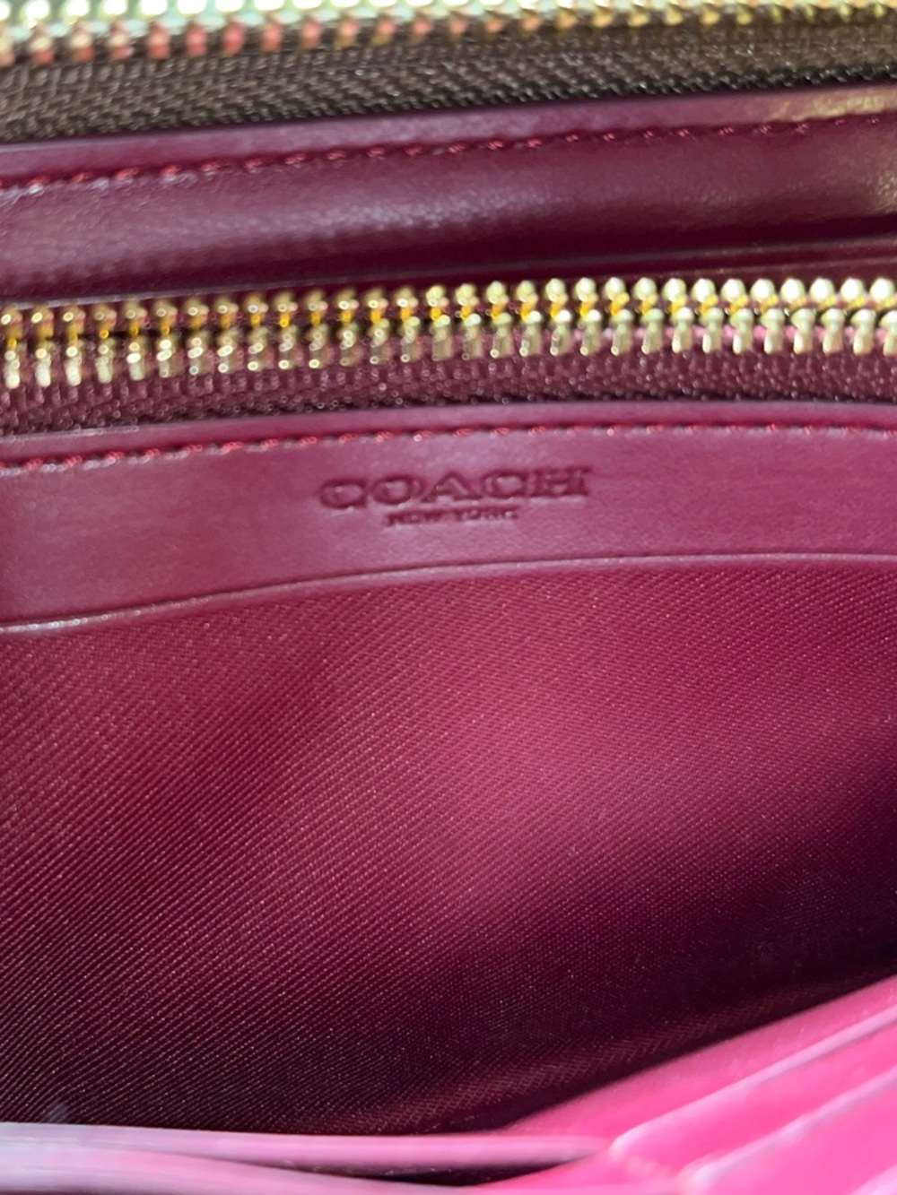 Coach EUC Coated Canvas and Leather Signature Accordion Zip Wallet - Picture 3 of 6